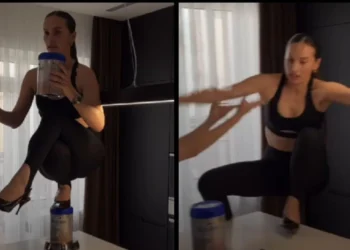 Influencerja thyen shpinën duke ndjekur trendin e rrezikshëm në rrjet! (VIDEO)